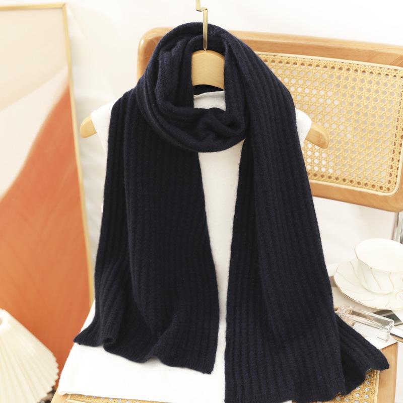Women's 100% Pure Cashmere Scarf - Autumn/Winter Wheat Ear Knit, High-Grade Korean Style, Versatile, and Warm.