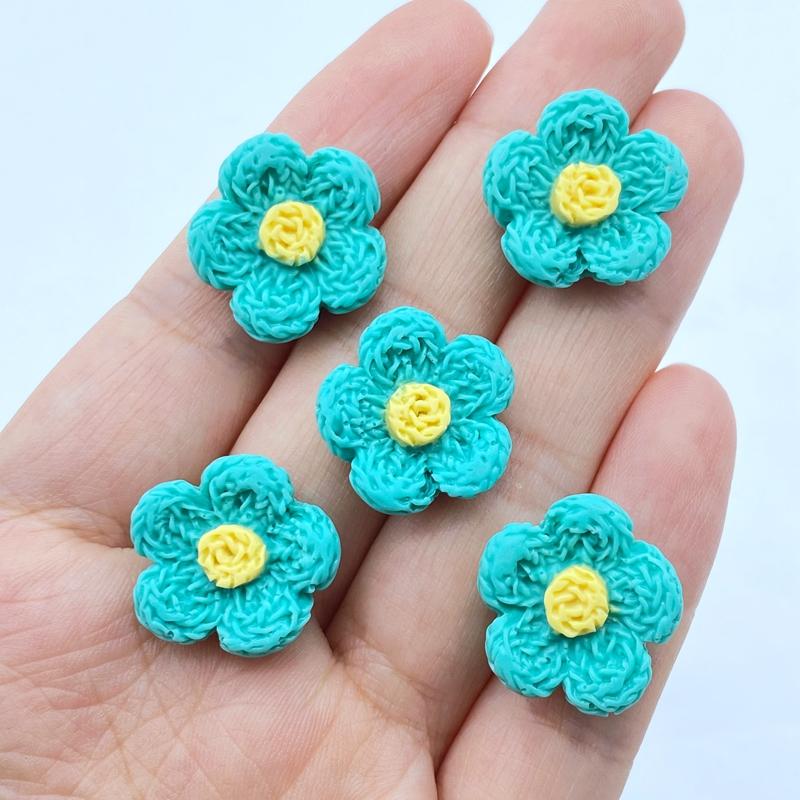 10Pcs New Cute Mini Flowers Flat Back Resin Cabochons Scrapbooking DIY Jewelry Craft Decoration Accessorie
