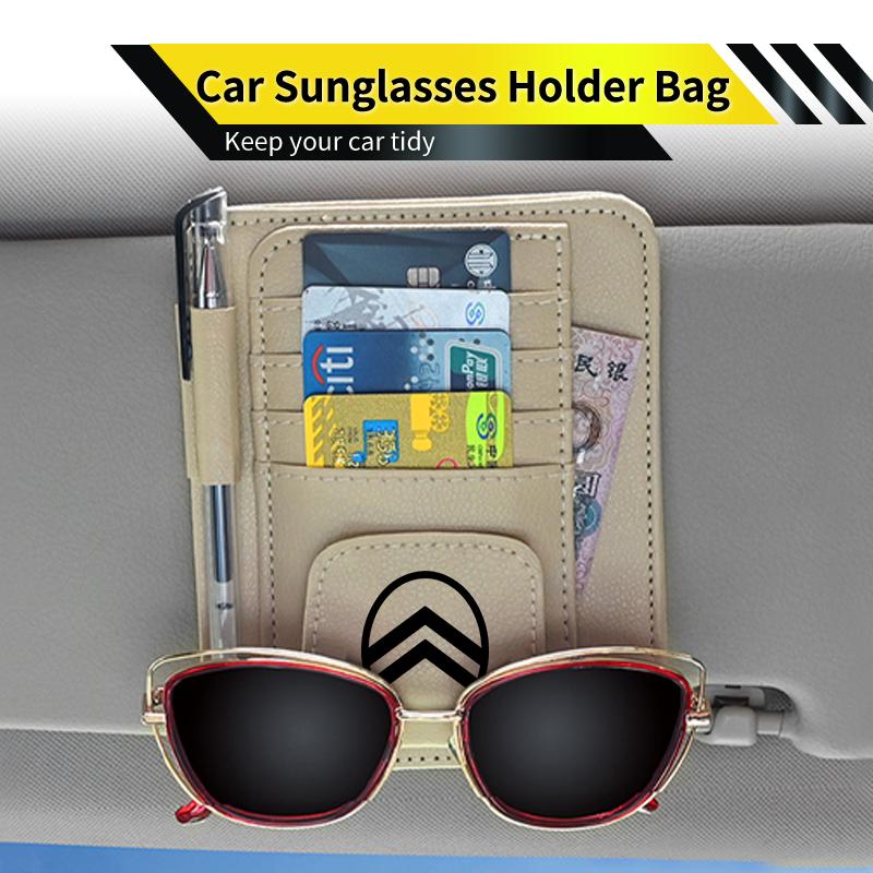 Car Sun Visor Card Holder Multifunctional For Citroen C4 C3 C5 C1 C2 Berlingo Celysee Cactus Picasso Aircross Saxo