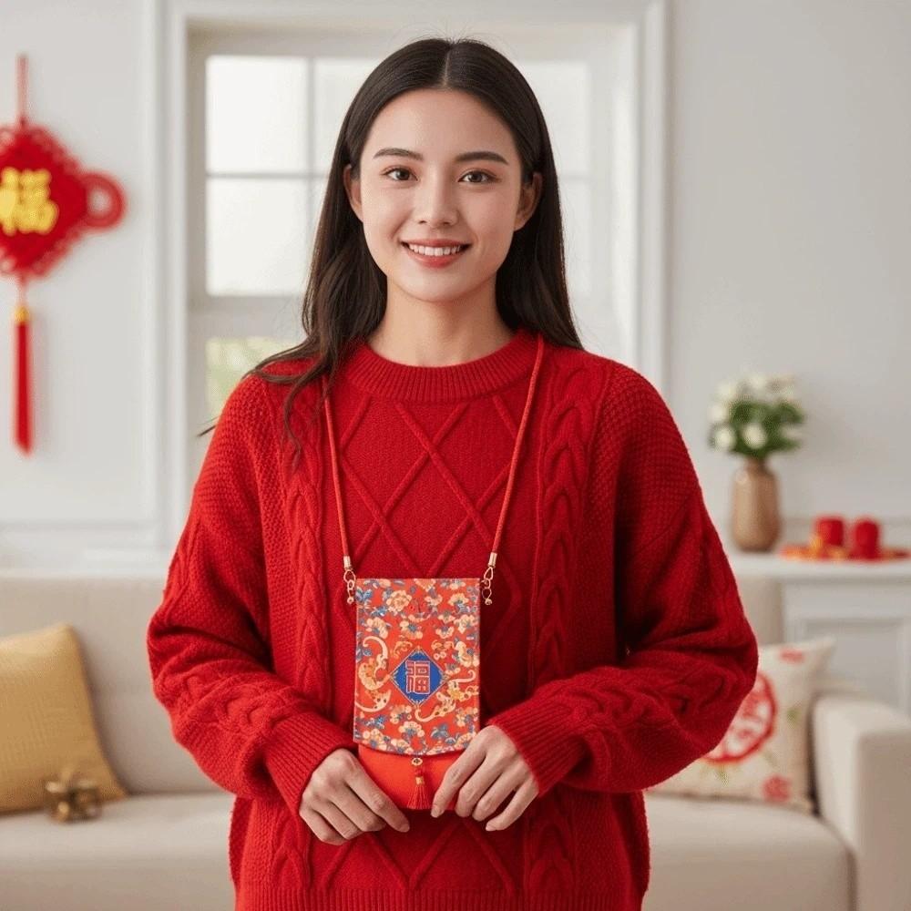 Tassels Spring Festival Red Envelope Printed Lucky Money Packet Children's Money Bag  Birthday