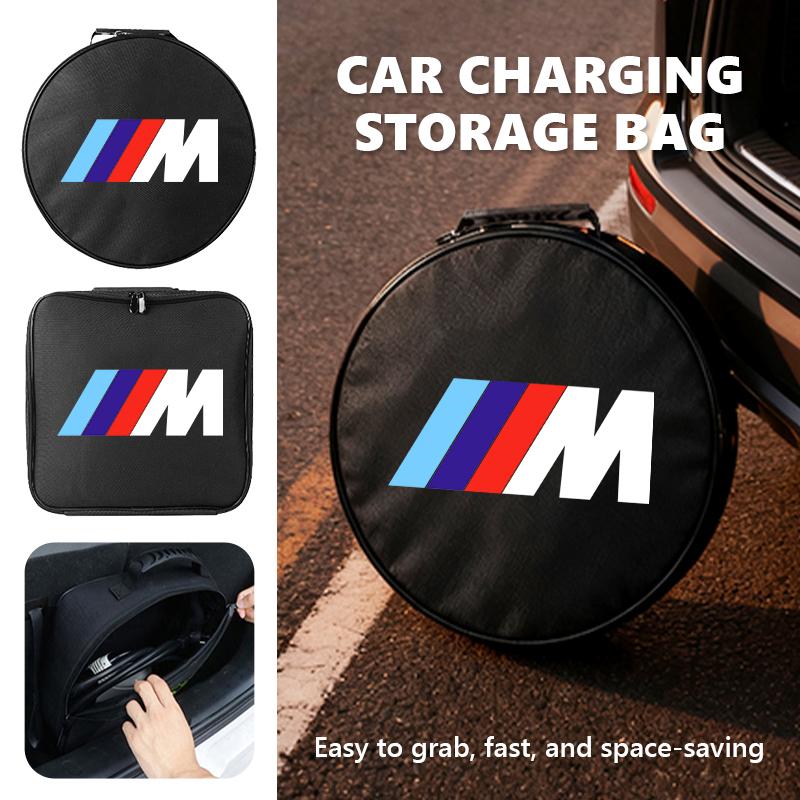 WSQK5 Car Charging Cable Rechargeable Gun Organizer Oxford Bag For BMW M 1 3 4 5 6 7 Series X1 X3 X4 X5 G20 G38 F48 E36 E39