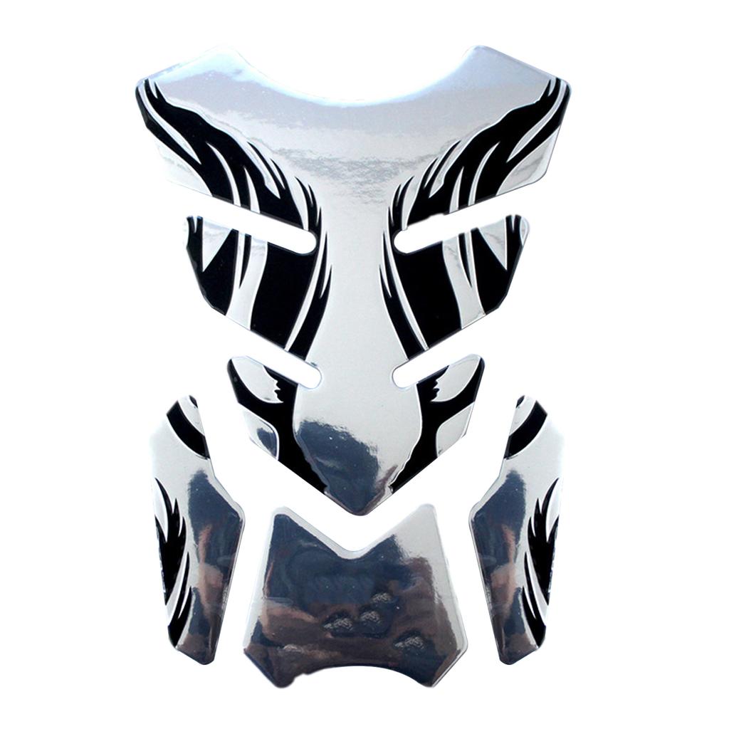Motorbike Gas Cap Sticker Fish Bone Sticker Set, PVC Soft Rubber Flame Decoration Sticker