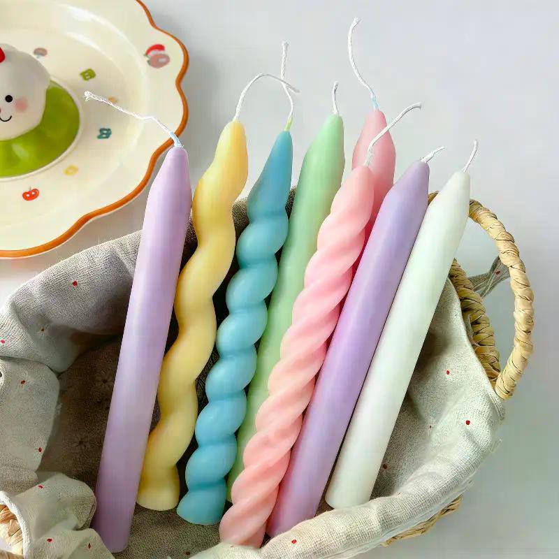 Long Spiral Silicone Candle Mold DIY Twisted Long Rod Wax Stick Craft Molds Home Decor Tool Geometry Candles Making Supplies