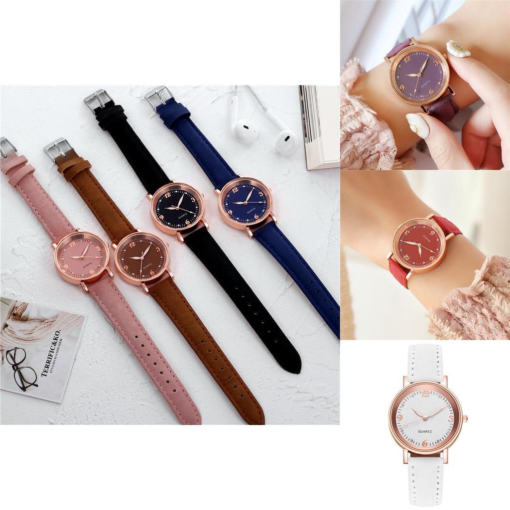 Modny Damski Zegarek Kwarcowy Z Dekoracyjnym Podświetleniem Nocnym I Skórzanym Paskiem