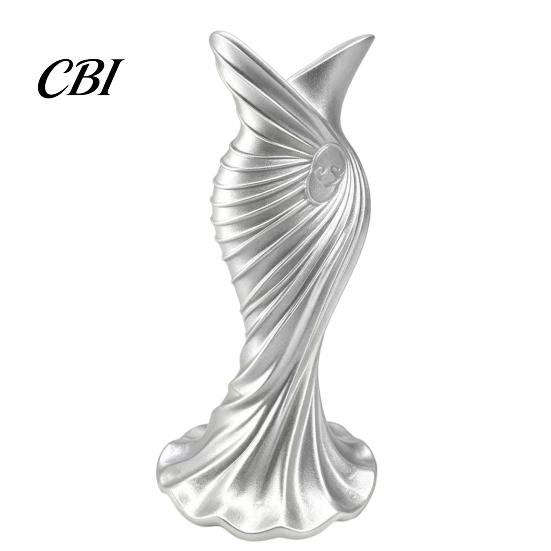 Unique Ornamental Vase 3D Printed Evening Gown Shaped Vase, Elegant Dress Sculpture High-end Texture Flower Pot, Minimalist Home Ornament for Entryway