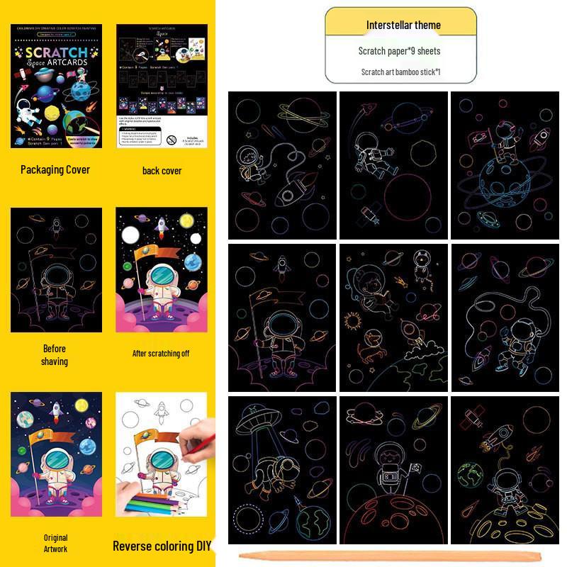 Children's Scratch Art Fun Creative DIY Doodle Painting Book - Perfect Gift for Kids