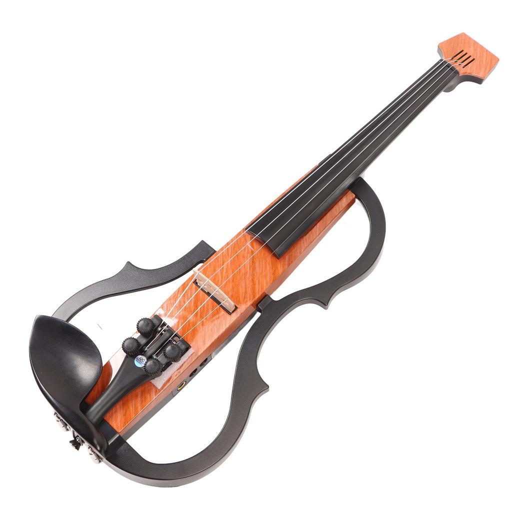Silent Electric Violin 4 4 Floor Tile Pattern Carbon Fiber Maple Wood Quiet Violin Set for Practice