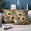 Rustiek Bloemenpatroon Decoratieve Kussenhoes 2D Geprint Polyester Bankkussenhoes voor Woonkamer Huisdecoratie