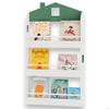 GINGER HOME Bibliothèque Enfant Maison 3 Étagères Rangement Livres et Jouets en Bois