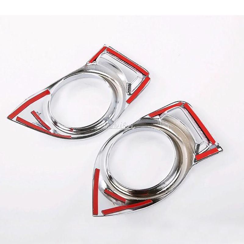 Chrome For Toyota Highlander 2015 2016 2017 Car Exterior Front Rear Fog Light Lamp Foglight Decor Frame Cover Accessories