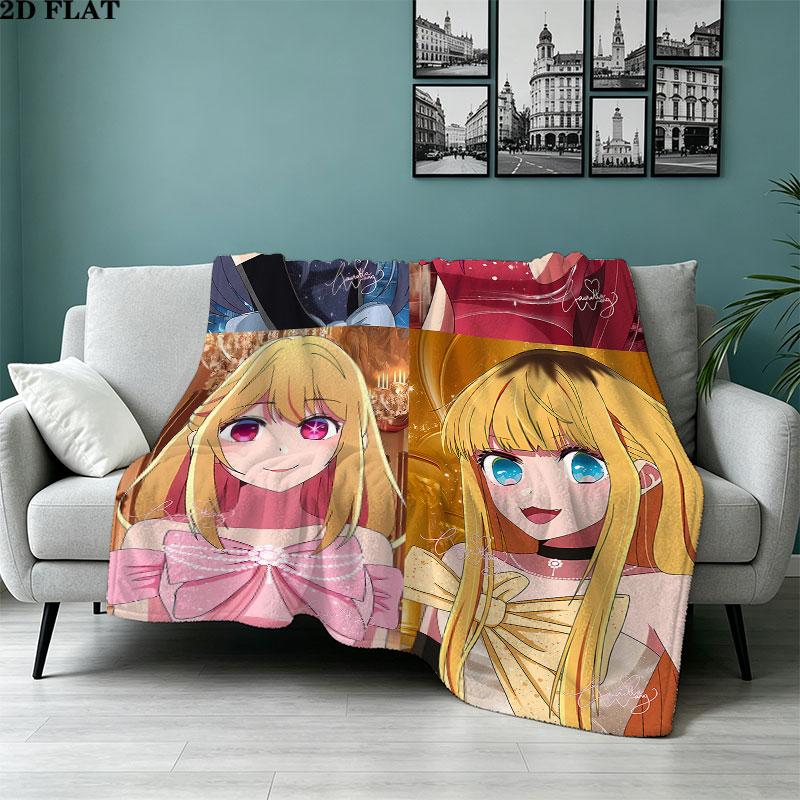 1PC Oshi No Ko Patterned Flannel Blanket Suitable For All Seasons For Home Decor Warmth And Comfort Gifts Holiday Present