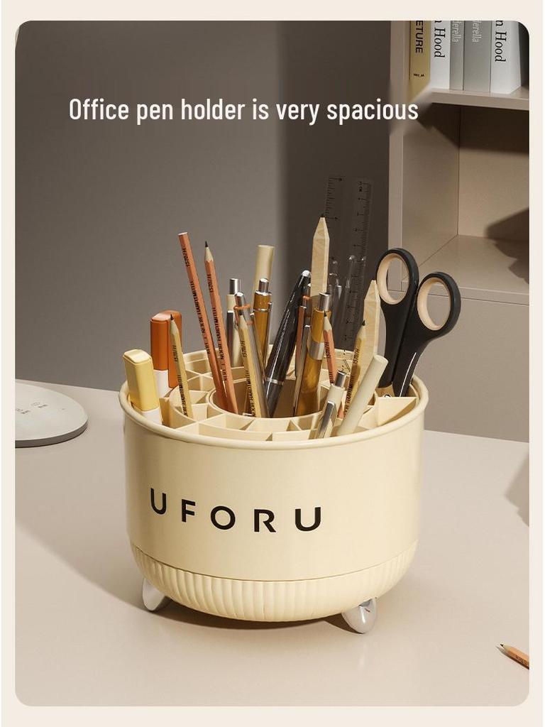 Rotating Makeup Brush & Cosmetics Organizer for Desktop or Vanity