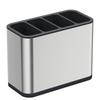 LMETJMA Silverware Caddy Cutlery Organizer Stainless Steel Utensil Drying Rack Flatware Holder with 4 Divided Compartments