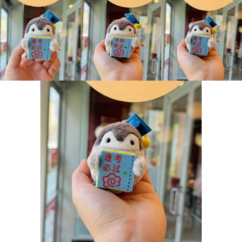 Penguin Soft Toy Keychain With Hat And Notebook Decoration For Backpack Accessories