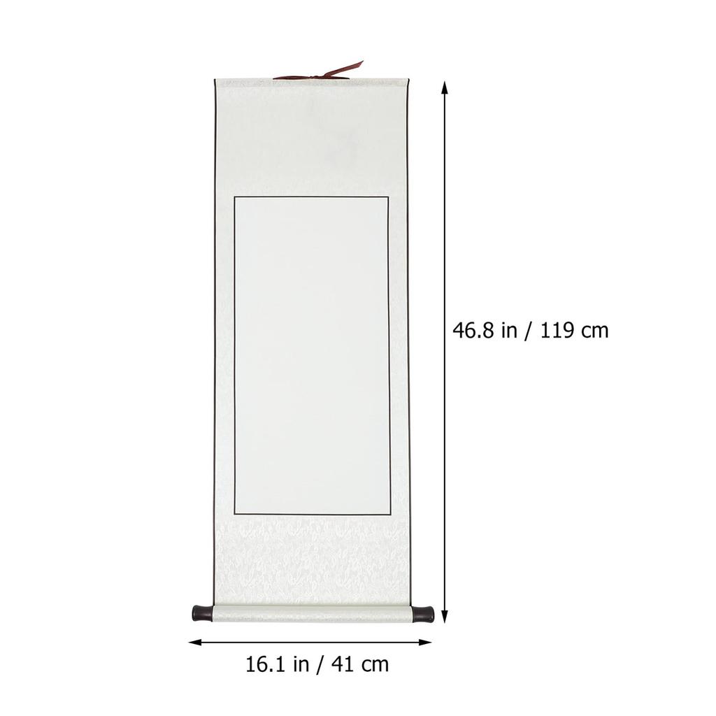 EXCEART Hanging Blank Calligraphy Traditional Chinese Wall Scroll for Calligraphy Calligraphy Paper Scroll, Paper, 46.85x6.30 Inches, Practice,