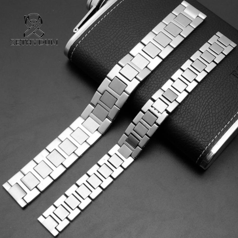 Armband Für Cartier TANk SOLO Serie Originalversion Solide Feinstahl-Uhrenketten-Zubehör Flache Schnittstelle 16 17,5 20 22mm