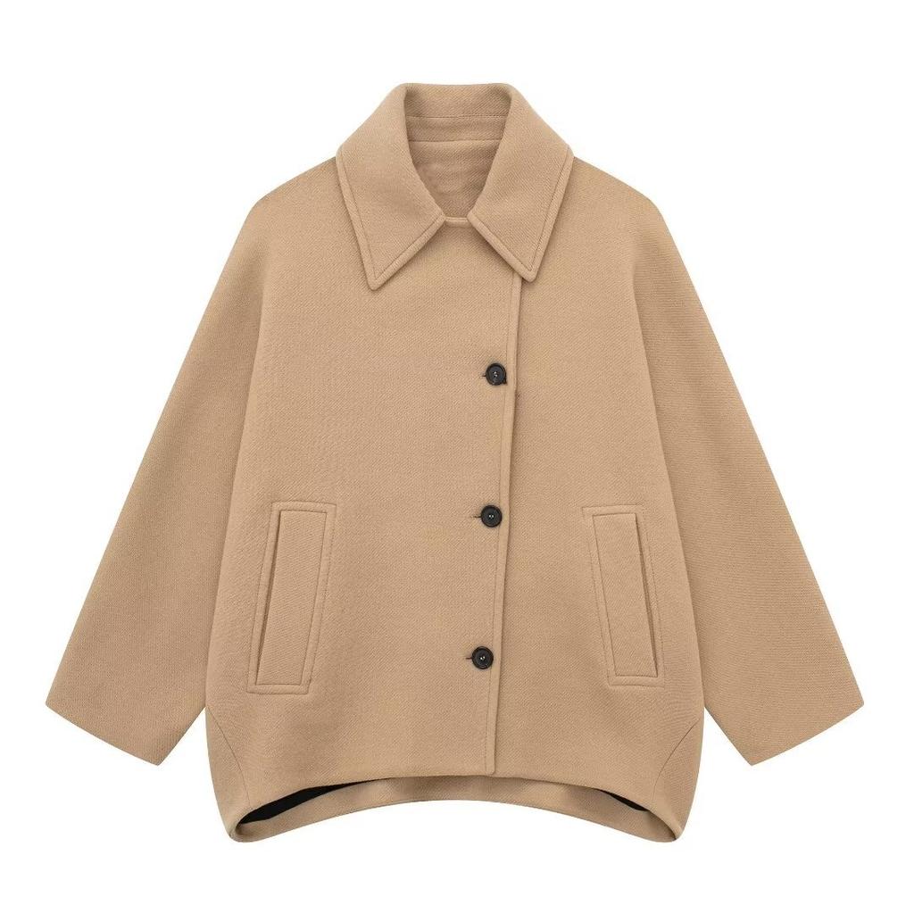 European and American Autumn and Winter Women's Retro Coat Lapel Loose Fur Coat