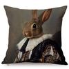 Nordic Art Posters Style Decoration Cushion Cover Lion Rabbit Zebra Deer Funky Animal Funny Oil Painting Sofa Throw Pillow Cases