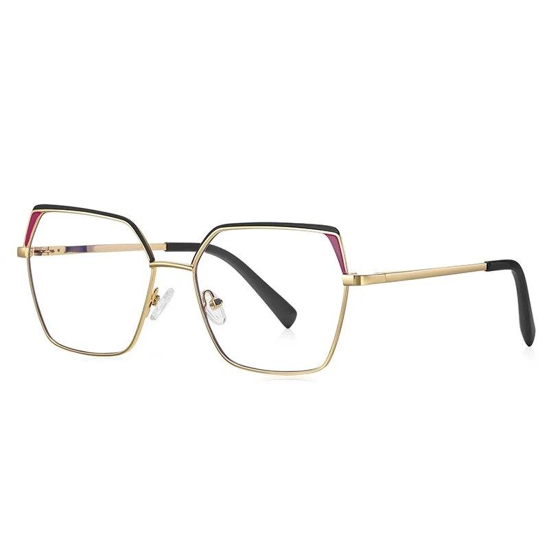 New Personality Anti-blue Light Glasses Square Frame Metal Ins Style Women's Flat Frame