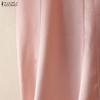 ZANZEA Women Elegant Casual Solid Color Satin A-line Skirts