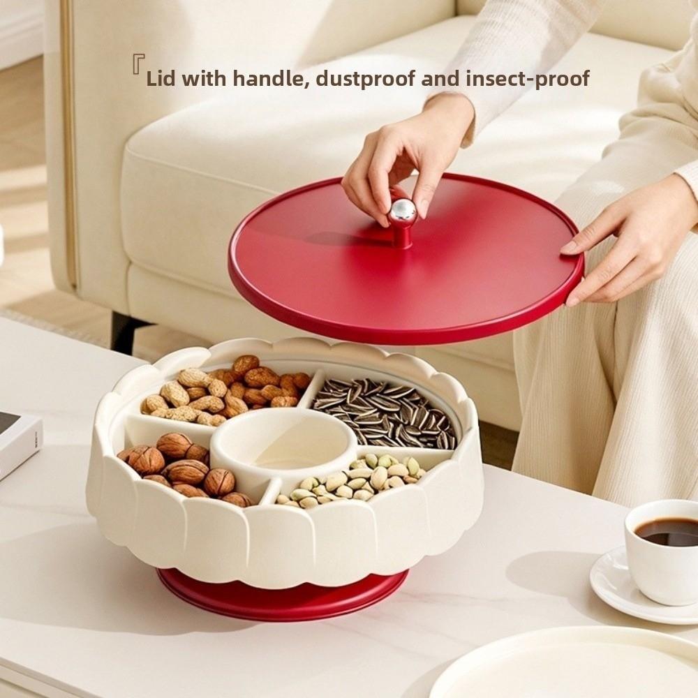 Red New Year Snack Storage Box with Lid Candy Box Snack Serving Tray  Chinese New Year