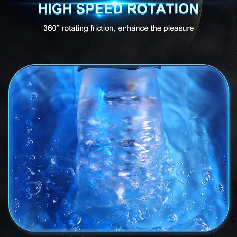 Neuer männlicher 5-Gang-Rotations-10-Modi-Vibrationsmasturbator, echter Blowjob, Eicheltrainer, Penismassage, männlicher Masturbator, Eichelvibrator, männliches Sexspielzeug