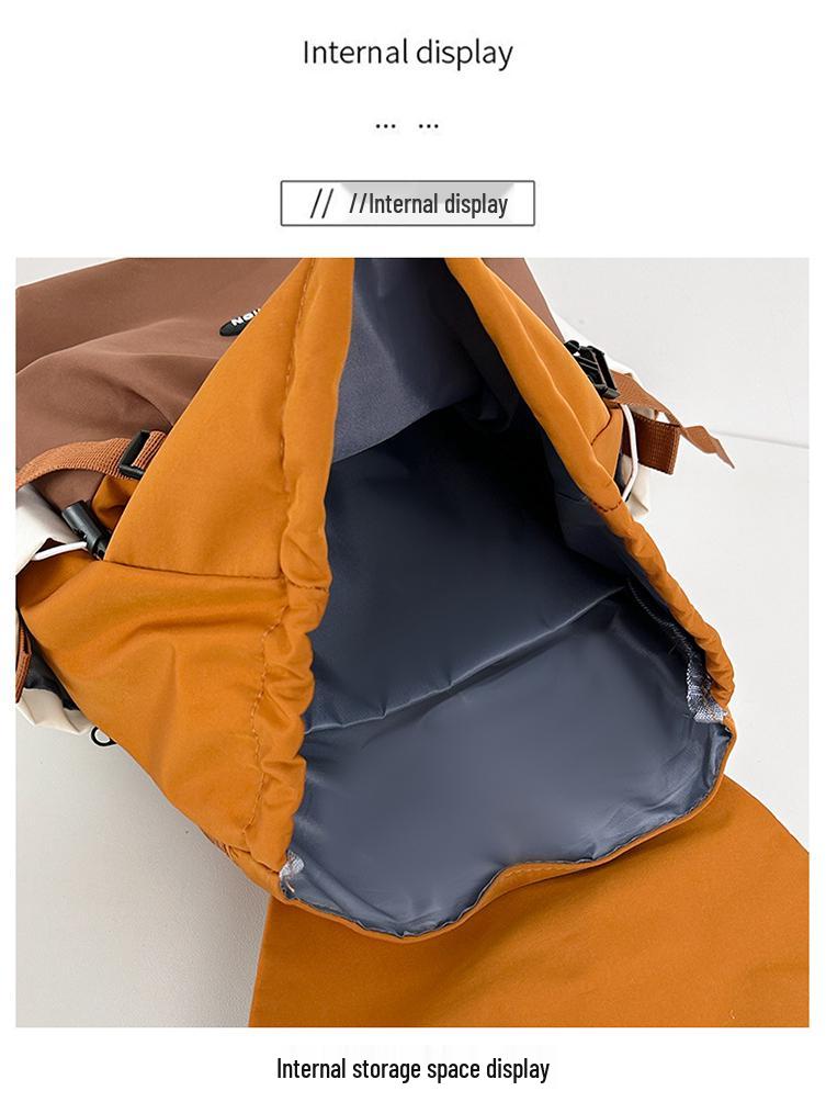 Trendy Cross-Border Color-Block Backpack – Large & Small Sizes for Casual Travel