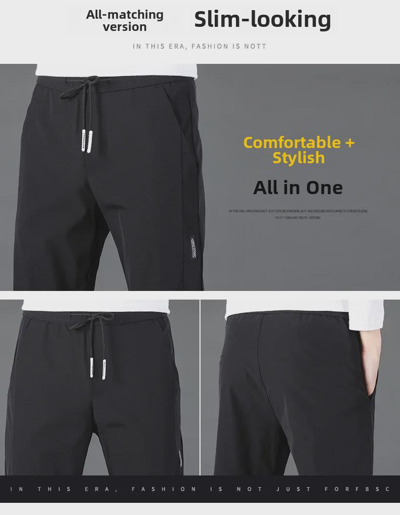 Men's Korean Black Label Autumn/Winter Thickened Velvet Light Business Pants, Large Size.