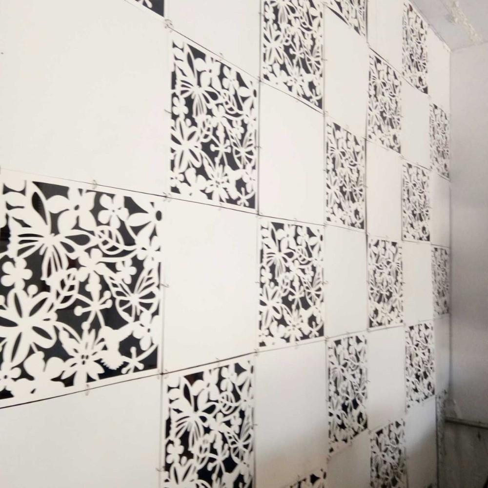 9Pcs Minimalist Hanging Partition Screen Hollow Pattern Home Separator Panel Wall Curtain Bedroom