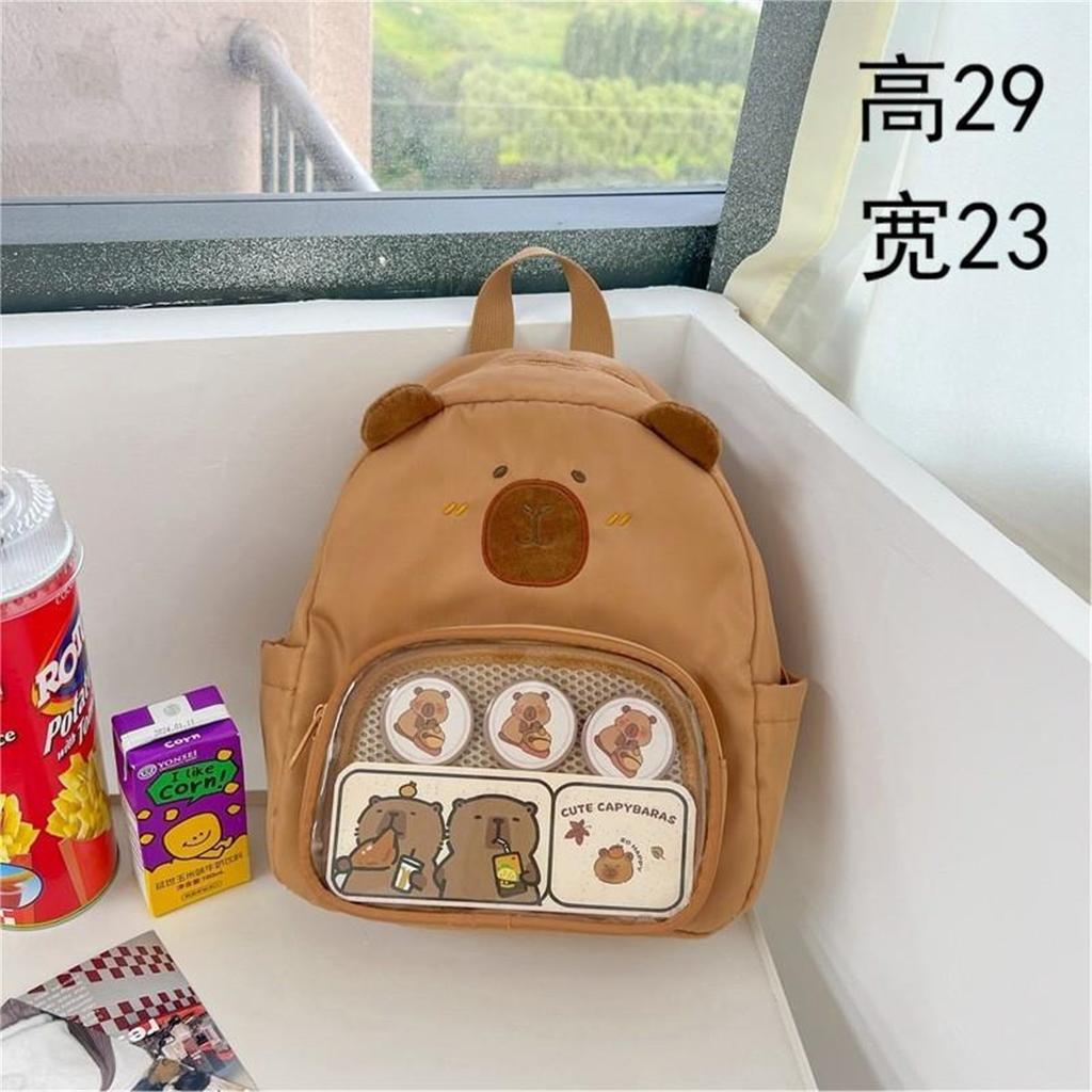 Cartoon Capybara Plush Doll Backpack Capibala Furry Crossbody Bag Children’s Holiday Gift