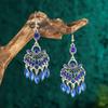 Vintage Ethno Strass Quaste Wassertropfen Ohrringe für Damen Boho Hohl Geometrisch Hängende Ohrringe Pendientes Mujer Brincos