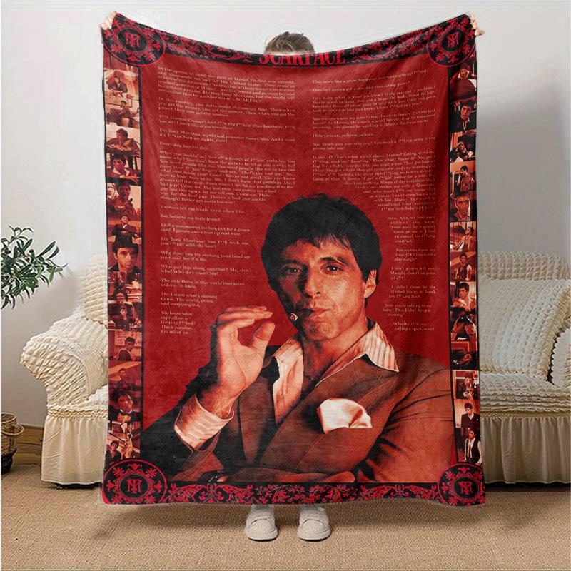 

1pc Scarface-Inspired Home Decor, Living Room, Bedroom, or Travel, Perfect as a Gift, this Multi-Use Blanket is Ideal for Couches, Outdoor Activities, 130x150cm