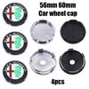4pcs 56mm 60mm alfa romeo 3D Car emblem Wheel Center Hub auto Rim refit dust-proof badge covers cap styling accessories fw6