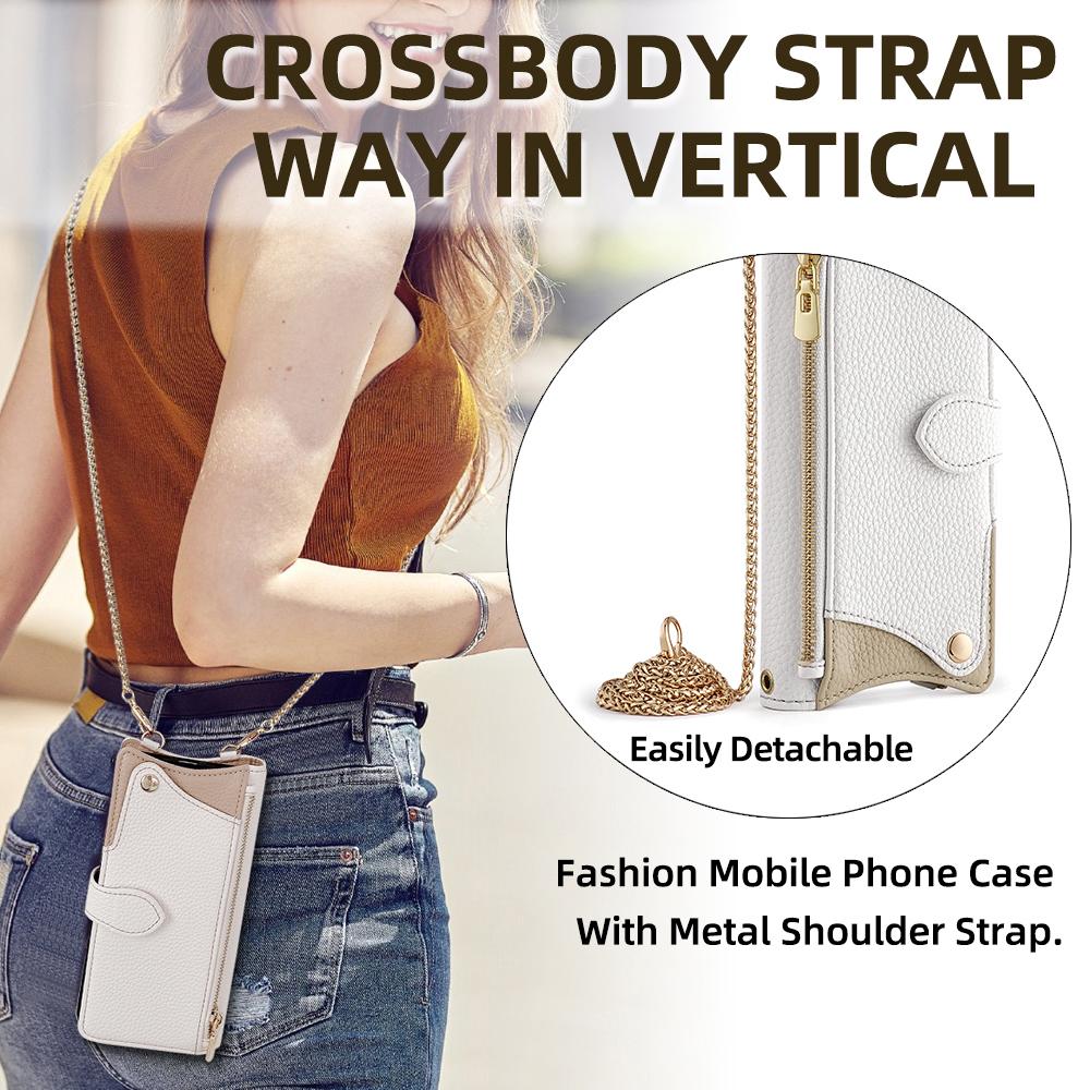 For Honor X6c 4G Leather Case Wallet Stand Cover Irregular Tail Style with Chain Strap