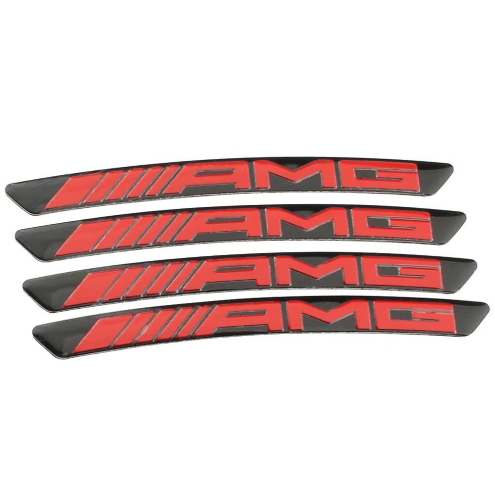 4Pcs Car Wheel Badge Sticker Emblem for Mercedes benz AMG Brabus 4 MATIC W124 W205 W211 W203 W204 W168 CLA CLK CLS GLA GLC C180