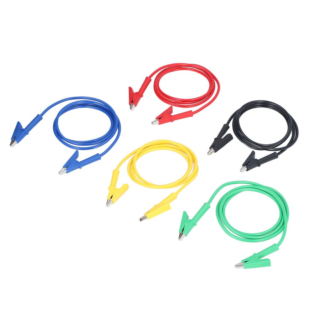 5Pcs Crocodile Clip Test  Dual Ended 10mm Opening Testing Cable Wire for Battery Vehicle