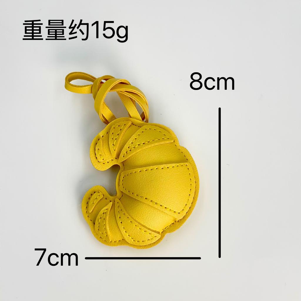 Cross-border Simulated Leather Leather Handmade Croissant Bag Buckle Pendant Pendant Handmade Bag Pendant Factory Wholesale