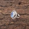 Round Natural Tanzanite 925 Sterling Silver Statement Unique Handcrafted Ring RR-49-9
