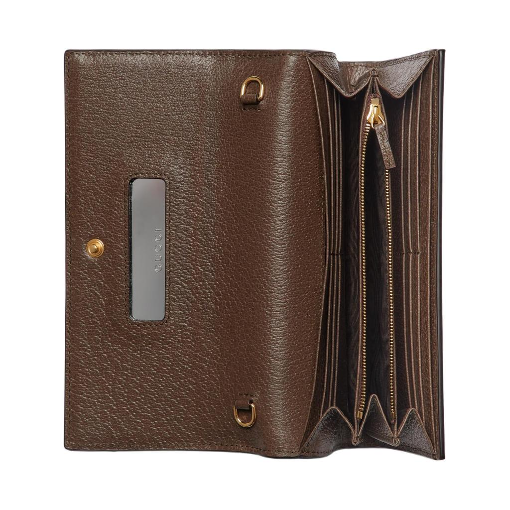 Gucci Ophidia Double G Print Light Gold Tone Accessory Supreme Canvas Shoulder Crossbody Bag Wallet Women Bags Beige Dark-Brown 772309-K9GSG-8367