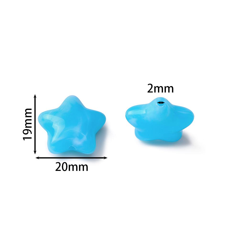 5pcs/Lots Acrylic Pentagram Beads Colored Star Shaped Spacer Loose Beads for DIY Jewelry Making Earrings Phone Chain Findings