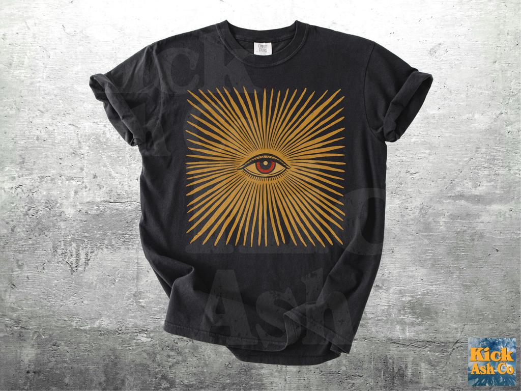 college students  Cotton T-shirt Boho Witchy Shirt, All Seeing Eye Shirt, Oversize, Womens, Mens, Unisex T-shirt Unisex,gift,Top