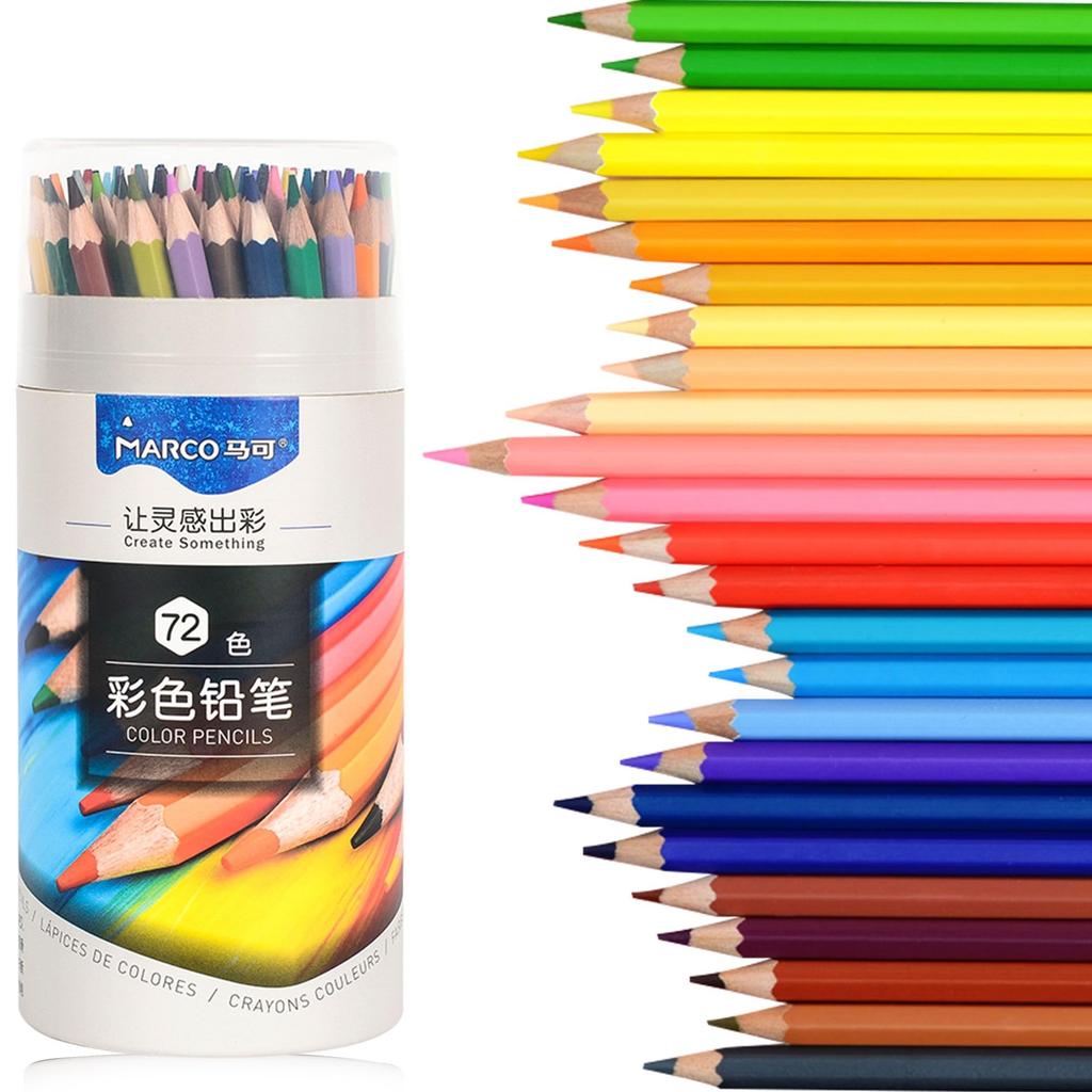 Marco Colored 72 Colored Pencils for Coloring 72 Hexagonal Colored 72 Good Wooden Colored Pencil Coloring Colored Portable Colored Colors Oil-Based