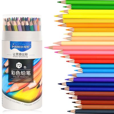 Marco Colored 72 Colored Pencils for Coloring Hexagonal 72 Highly Wooden Coloring Portable Colored Pencils for and Colors Oil-Based Pencils, Colors,