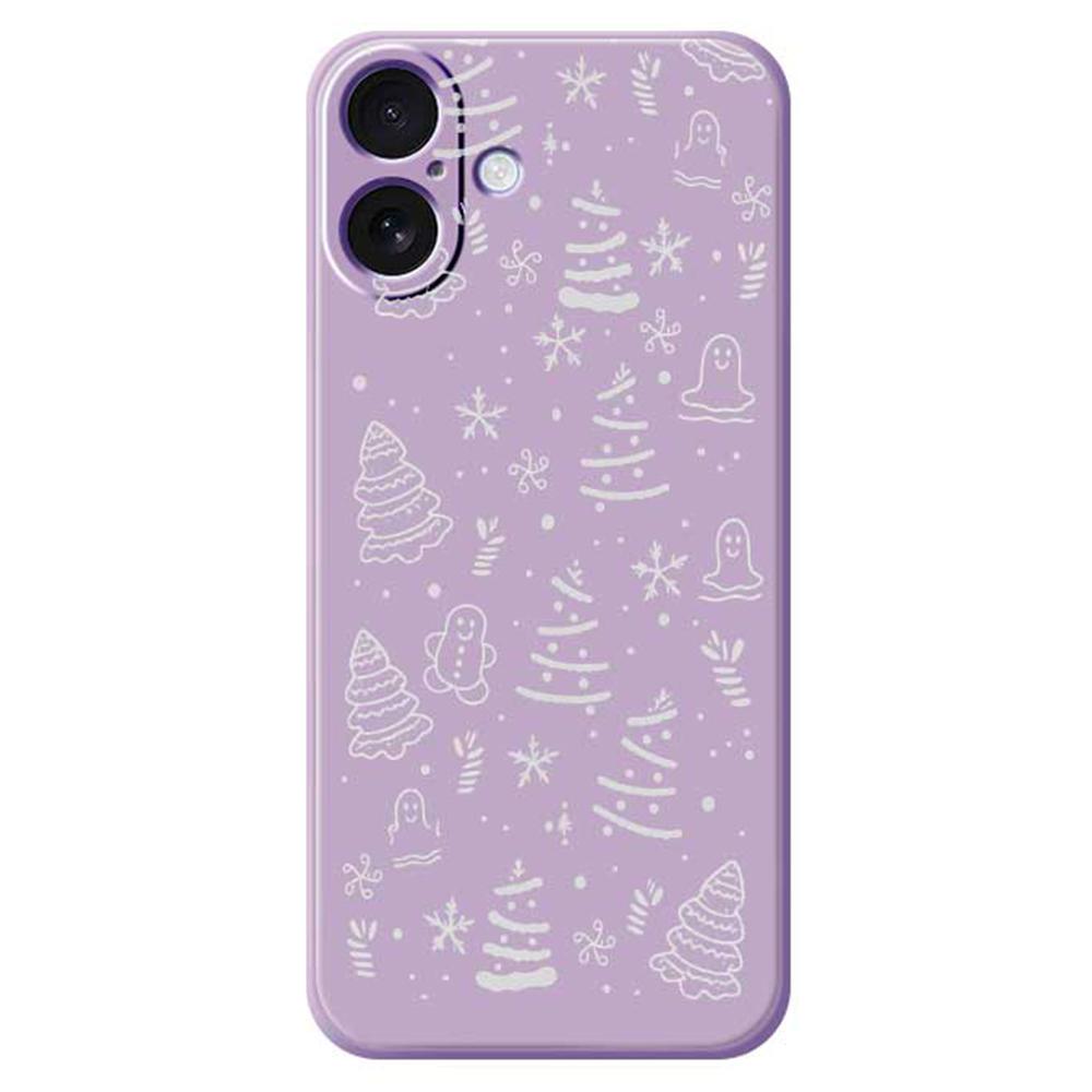 For iPhone 17 Case Snowflake Gingerbread Pattern Printing Straight Edge TPU Phone Back Cover