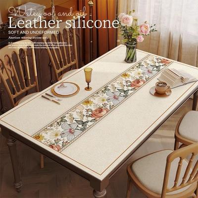 Leichter Luxus Esstischmatte, Tischdecke, Wasserdicht, Ölfest, Nicht bügeln, Premium Kaffeetischmatte, Verbrühschutz und Wärmeisolierung für Desktop