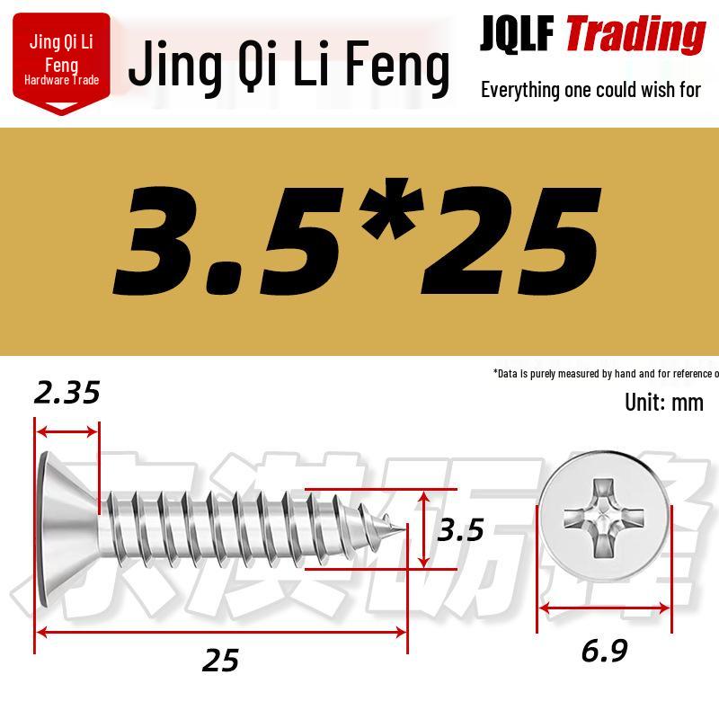 304 Stainless Steel Countersunk Self-Tapping Screw for Furniture & Outdoor Construction (GB/T 846)