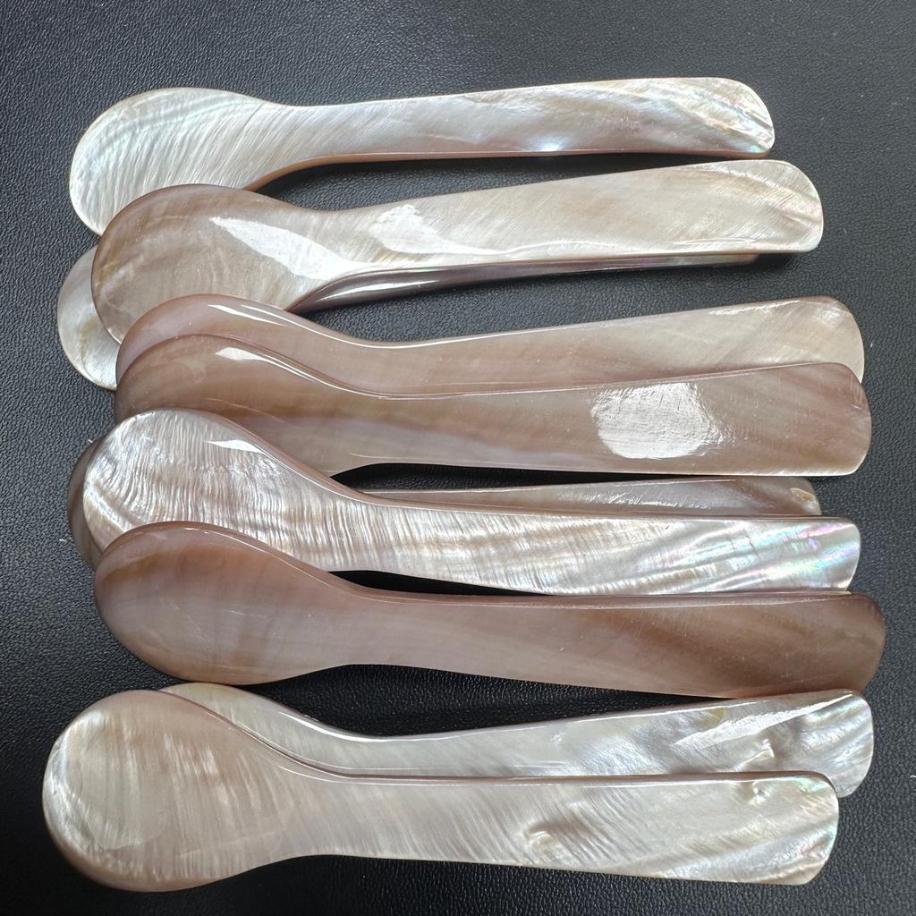 11CM Natural Shell Ice Spoon Cream Coffee Caviar Spoon Mother of Pearl Seashells Stirring Spoons Teaspoon Crafts Kitchen Tool