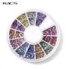 kads 1.5MM Circle AB Color 600pcs 12 Colors Rhinestones Wheel Nail Art Decorations Manicure Shine Diamond Nails Decoration