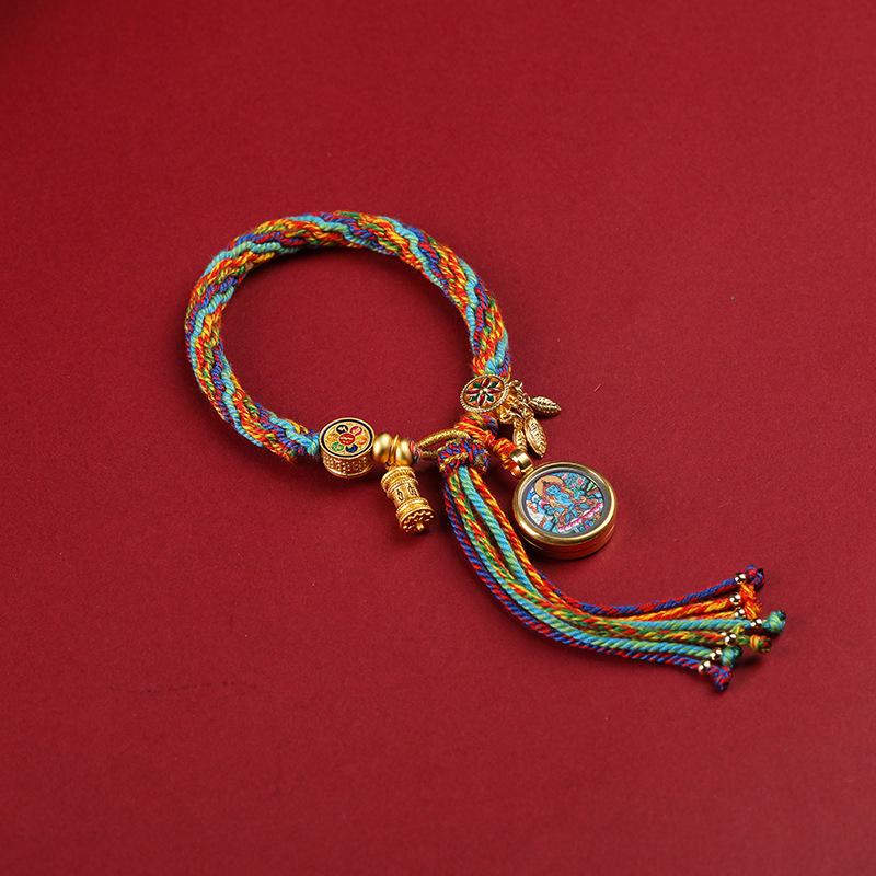 Tibetan Zodiac Guardian Bracelet: Handmade Woven Buddha Hand Rope for Women