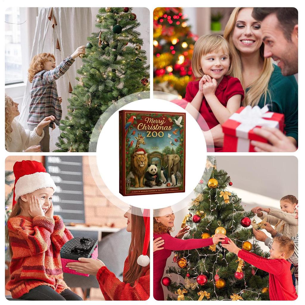 Tierischer Adventskalender für Kinder 24 Tage Weihnachts-Countdown 2D Acryl Hängeanhänger Heimdekoration 2025 Weihnachten Navidad